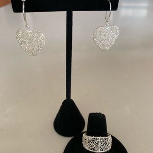 .925 silver ring n earring set